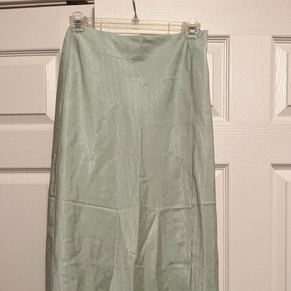 NWT Satin Mint Midi Skirt - Picture 1 of 1